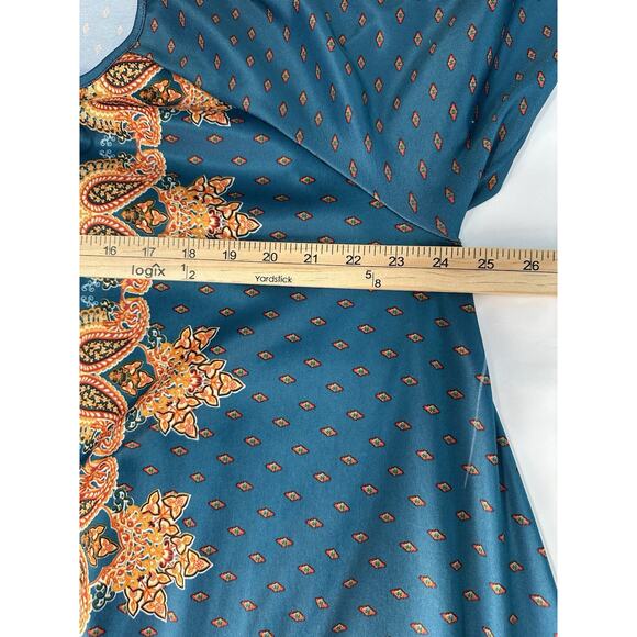 Only Necessities 18/20 Blue Zip Up Floral Paisley House Dress Muu Muu. - Picture 16 of 16